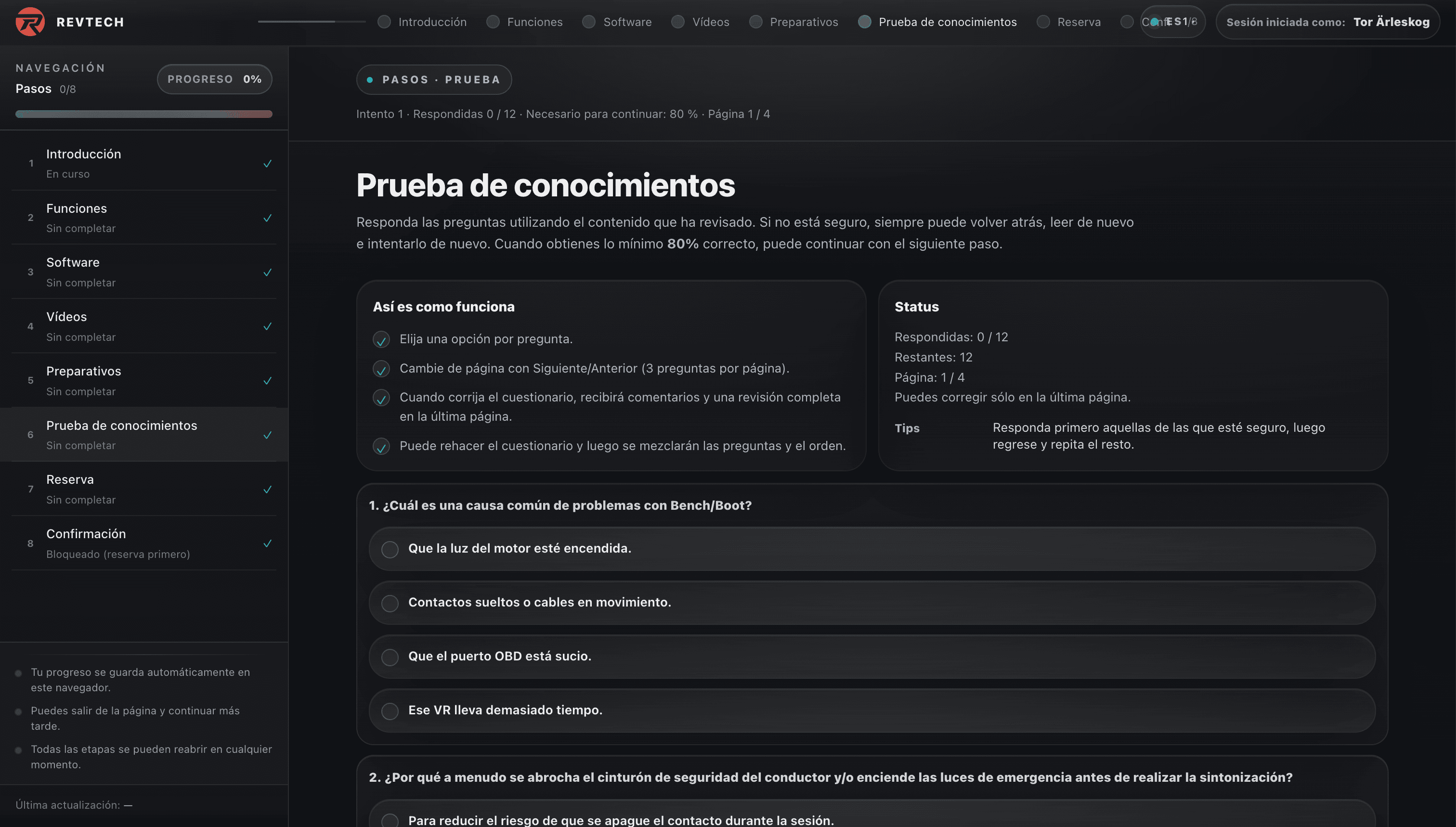 Quizzes y validación