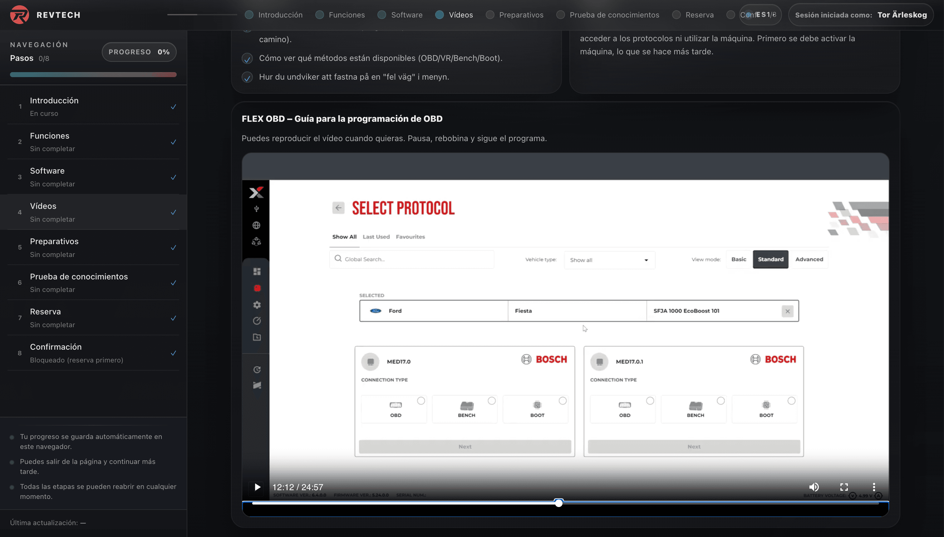 Lecciones en vídeo paso a paso
